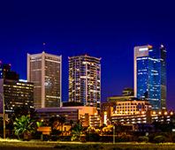 downtown Phoenix buildings at night